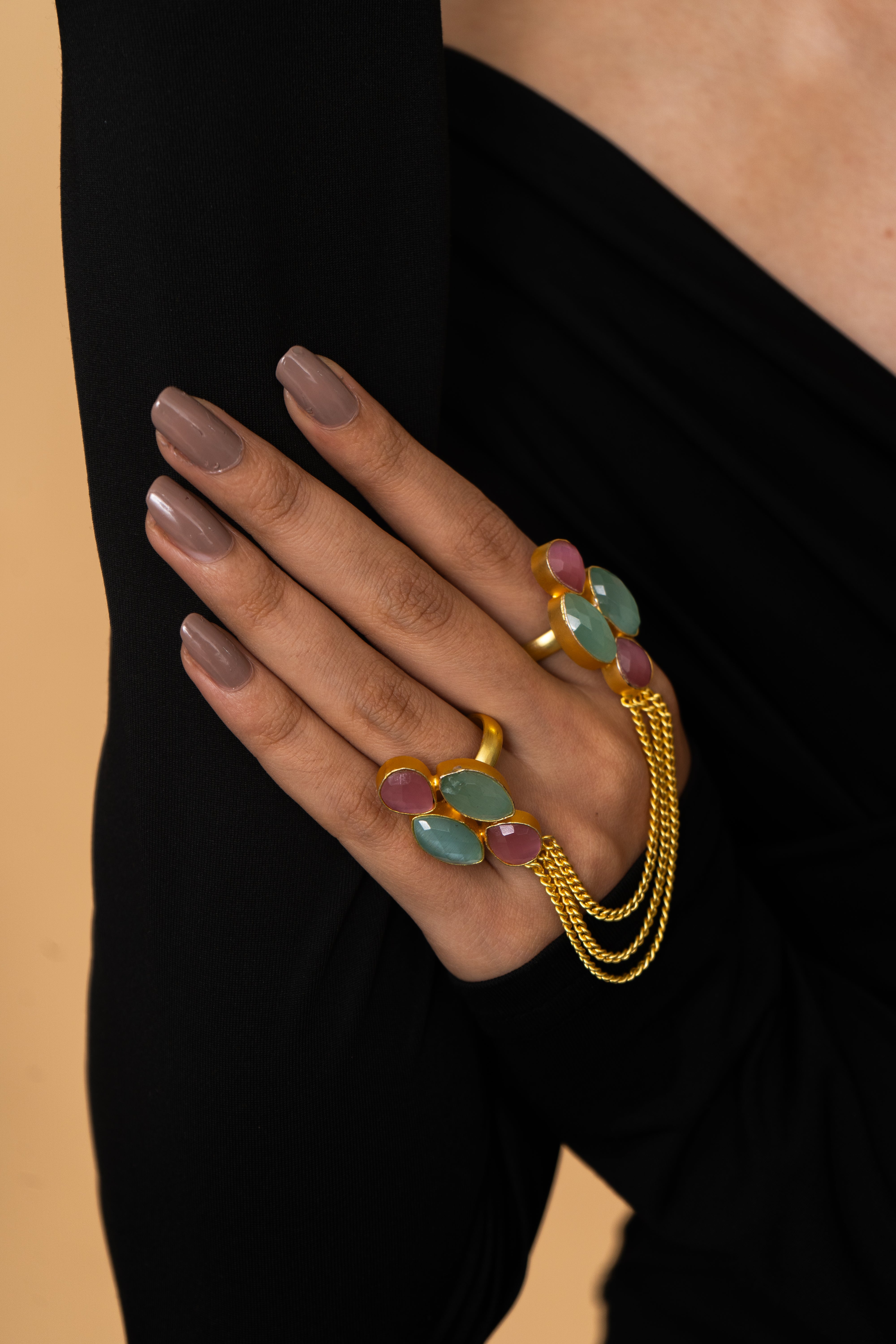 NOOR DOUBLE CHAIN RING