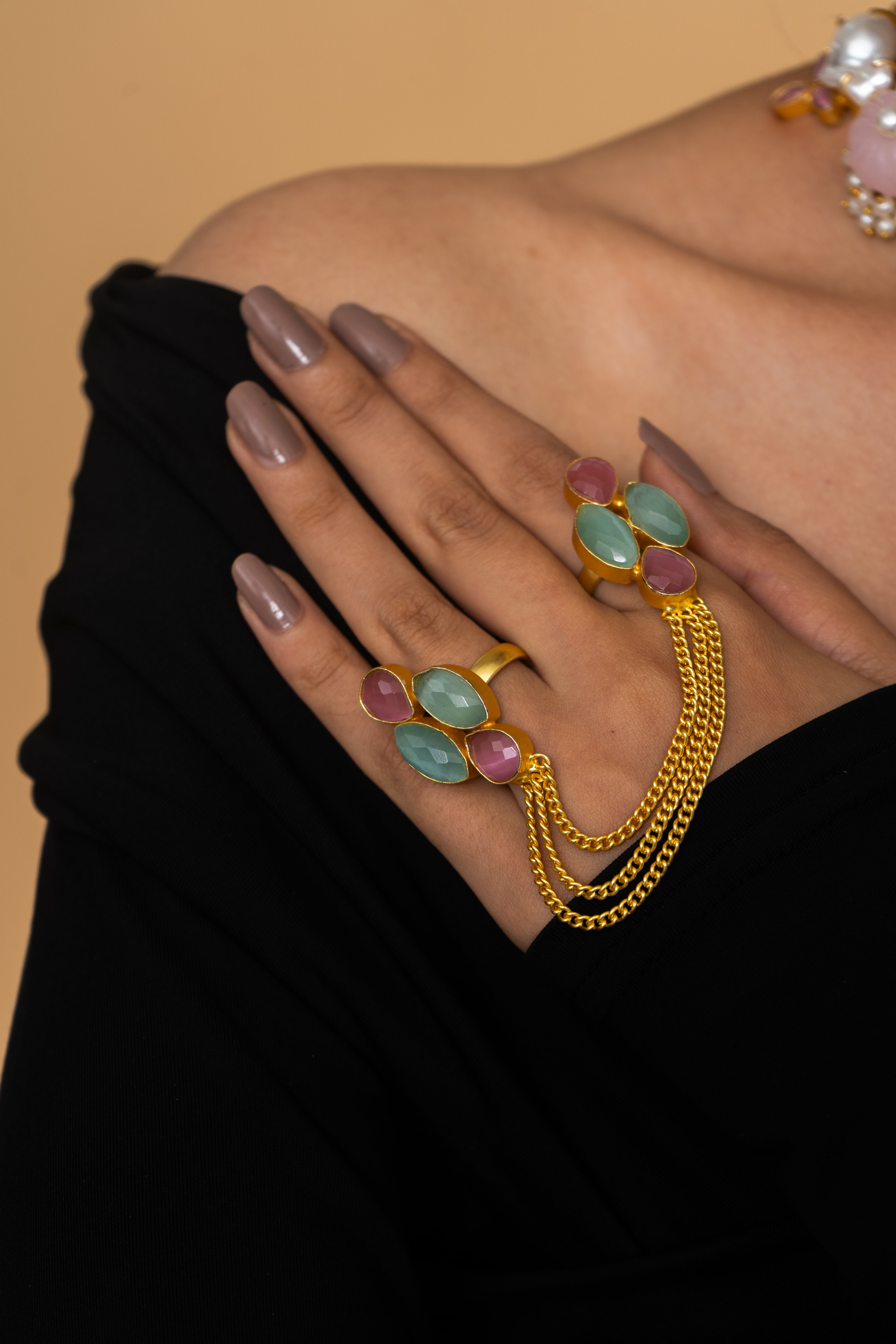 NOOR DOUBLE CHAIN RING