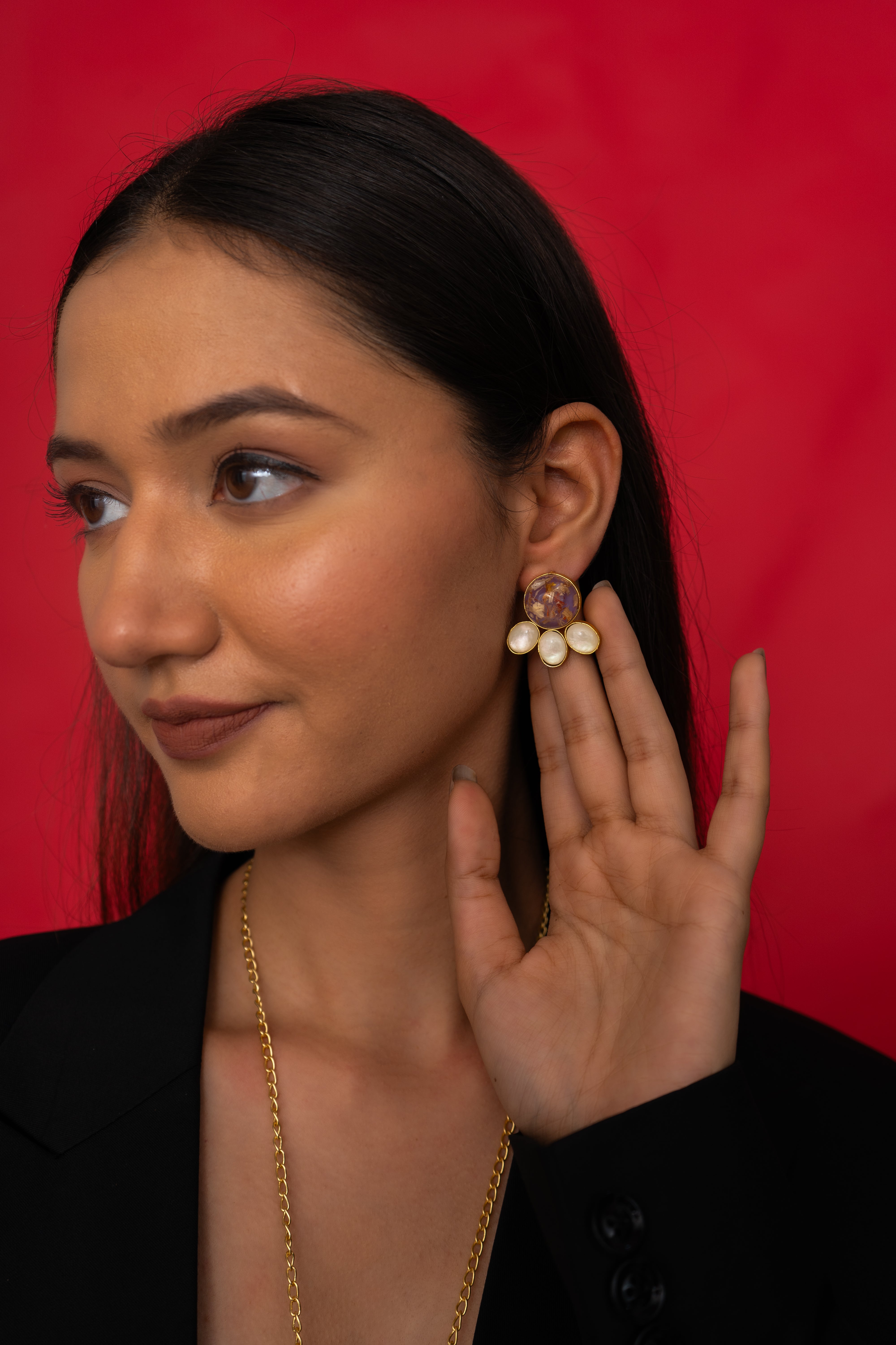 ROSEQUARTZ ROUGH STONE NECKLACE SET