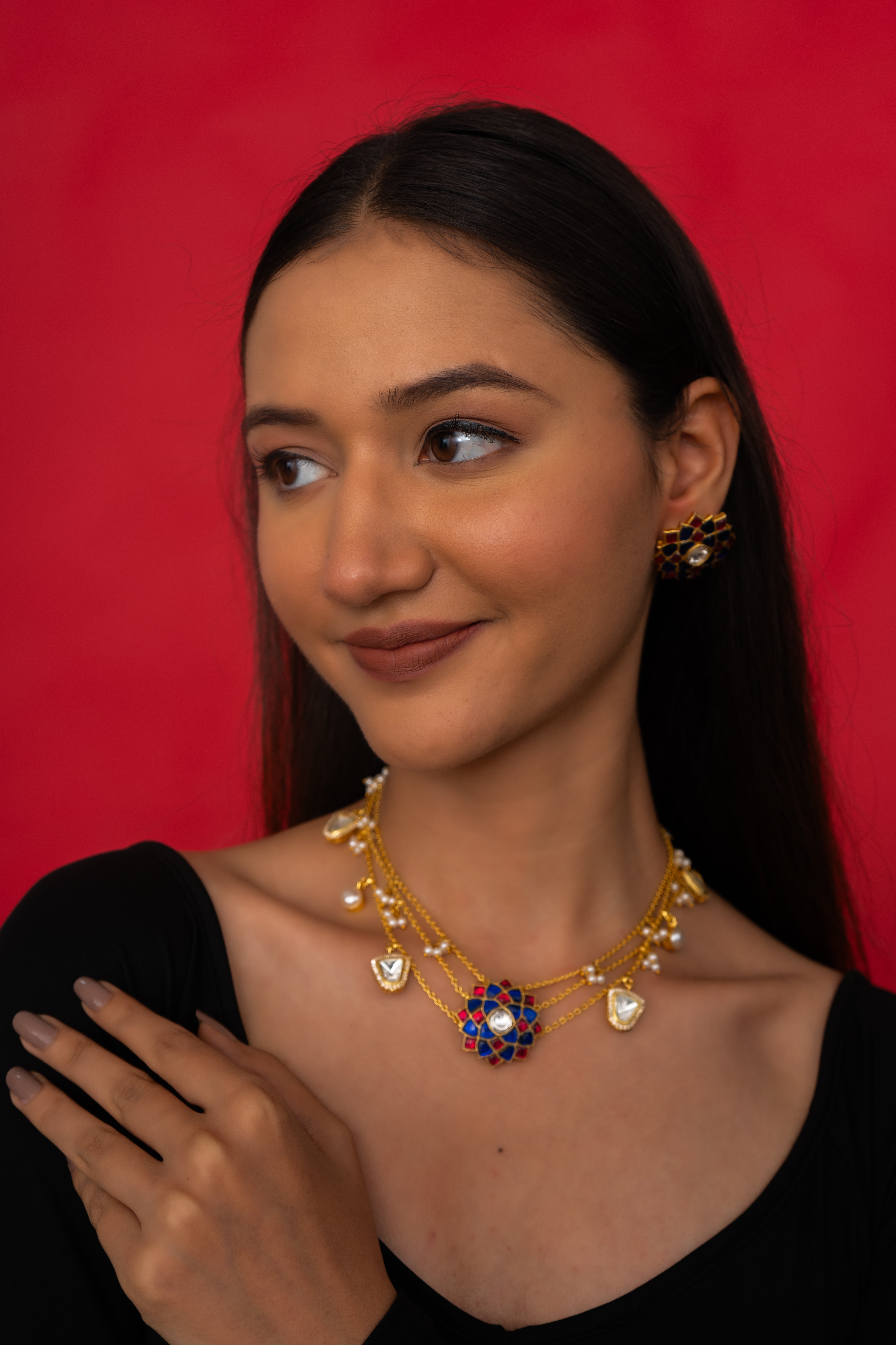 AMAZONITE AND QUARTZ PENDANT SET