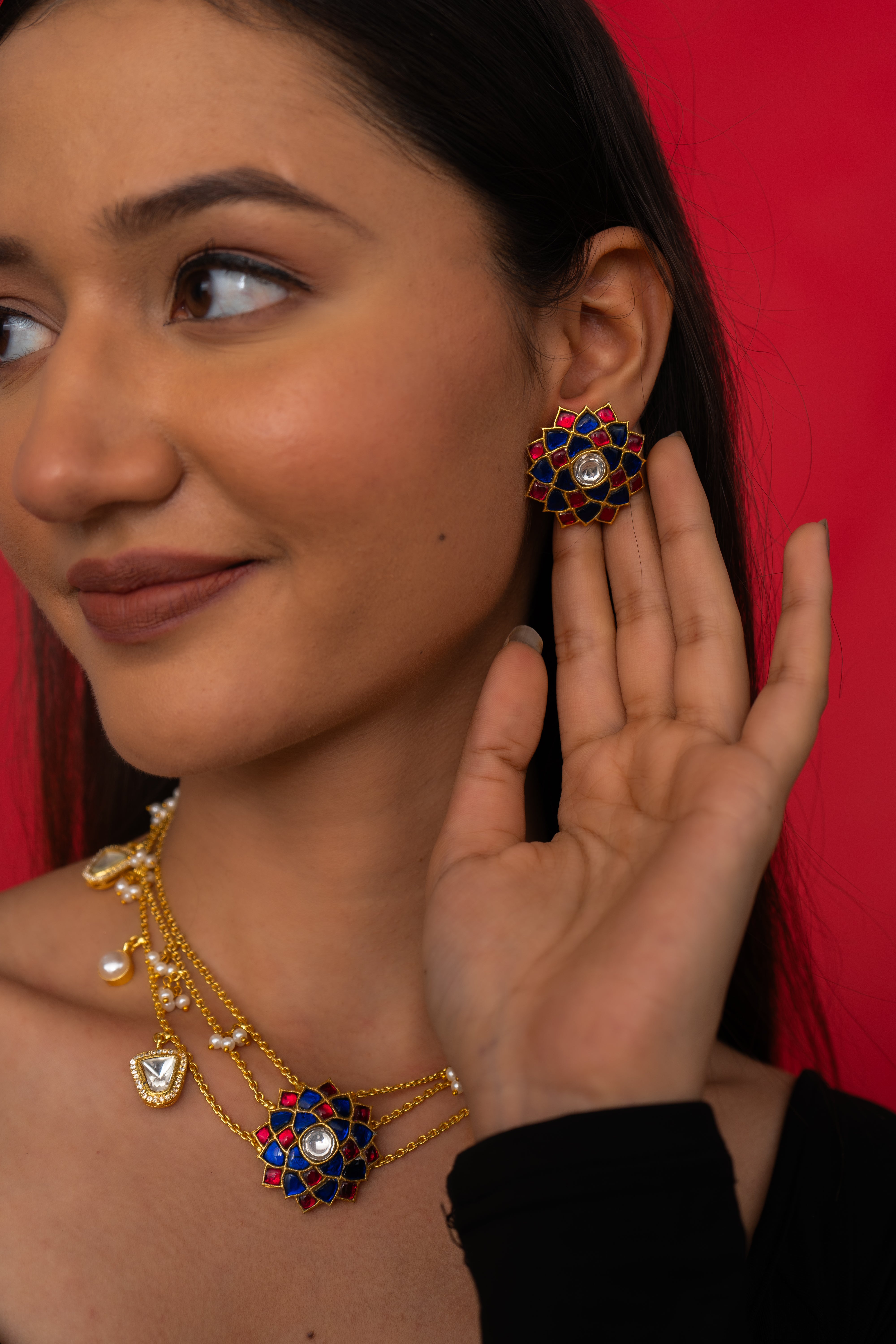 AMAZONITE AND QUARTZ PENDANT SET