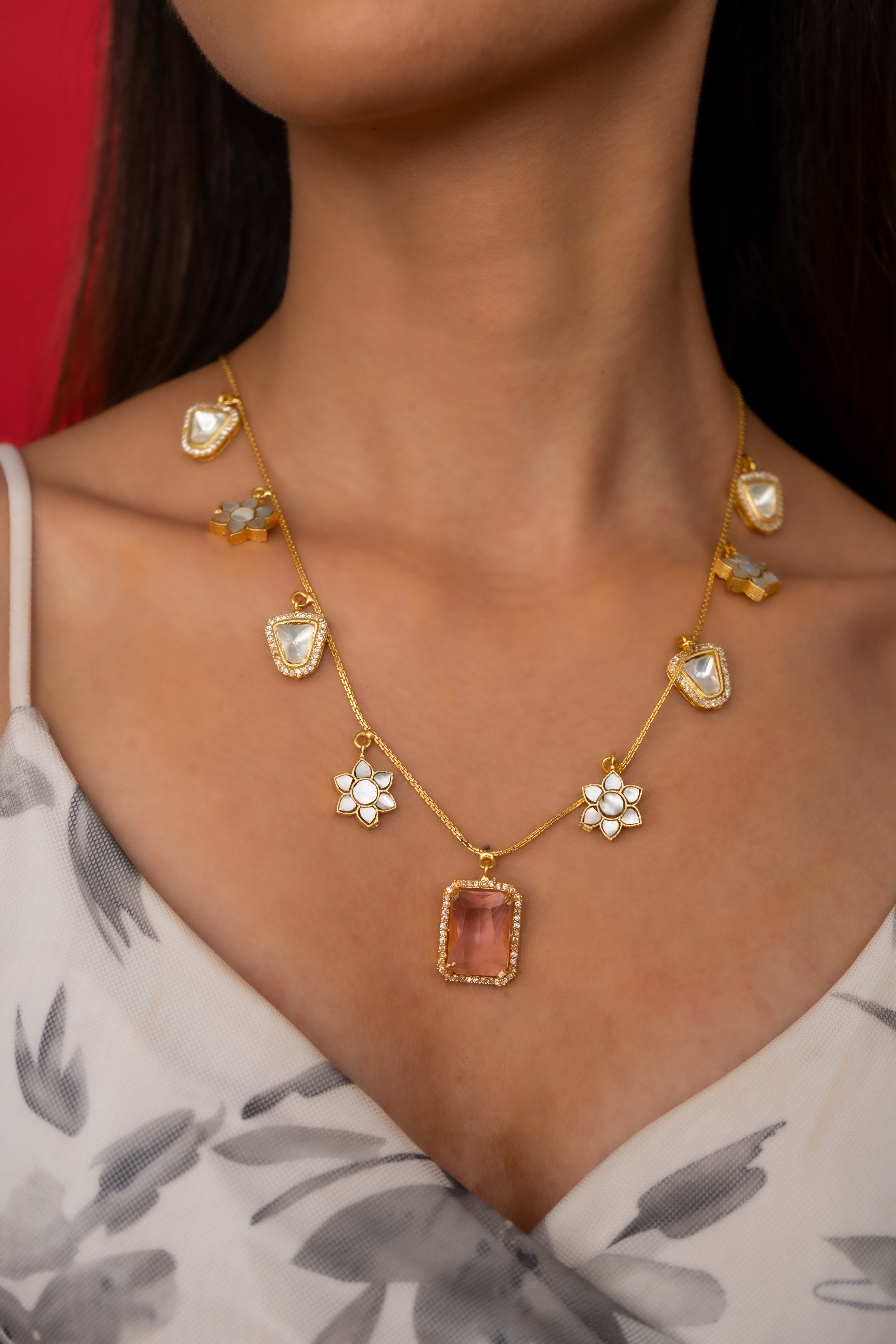 LOTUS PINK NECKLACE SET