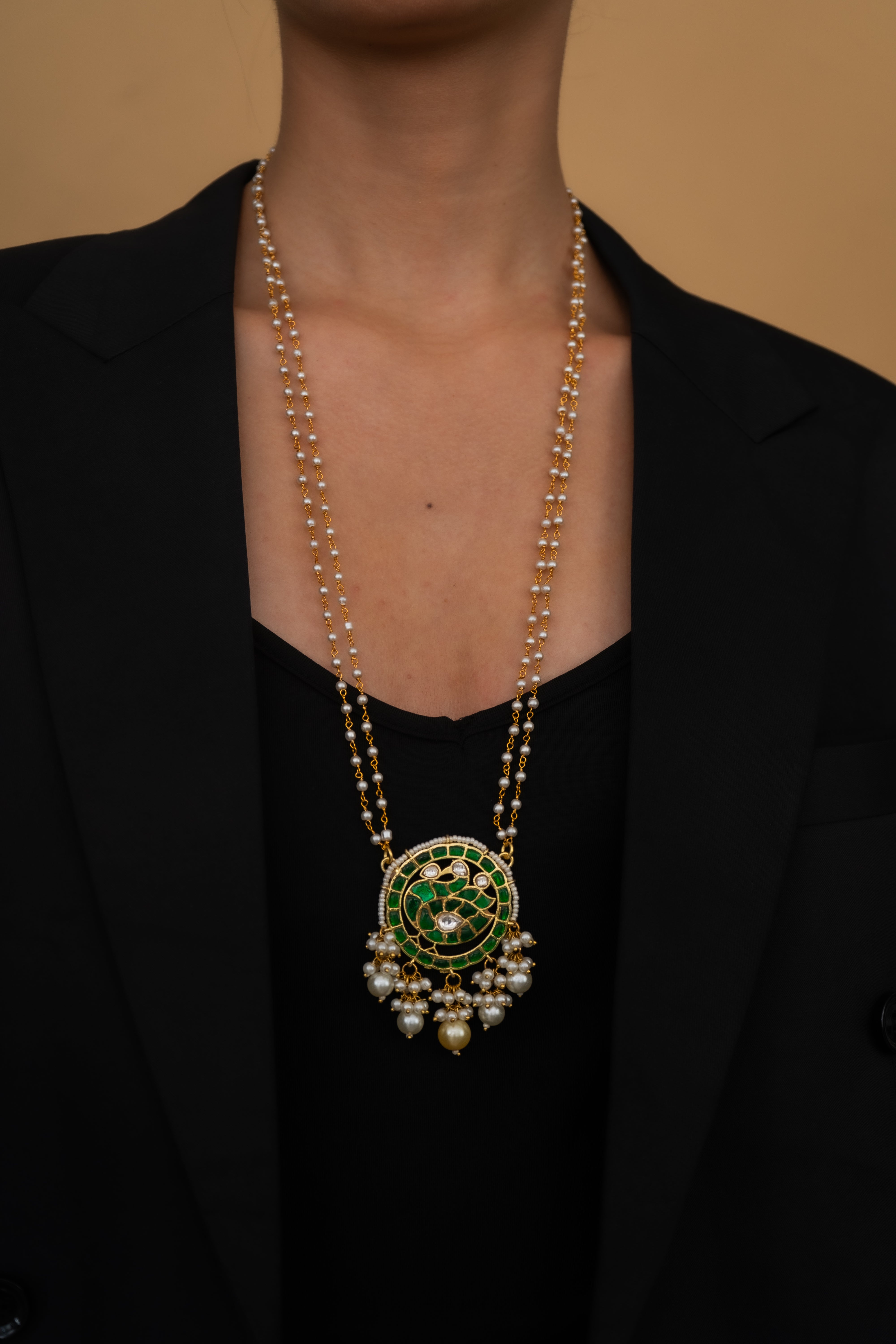 AMAZONITE AND GREEN QUARTZ PENDANT