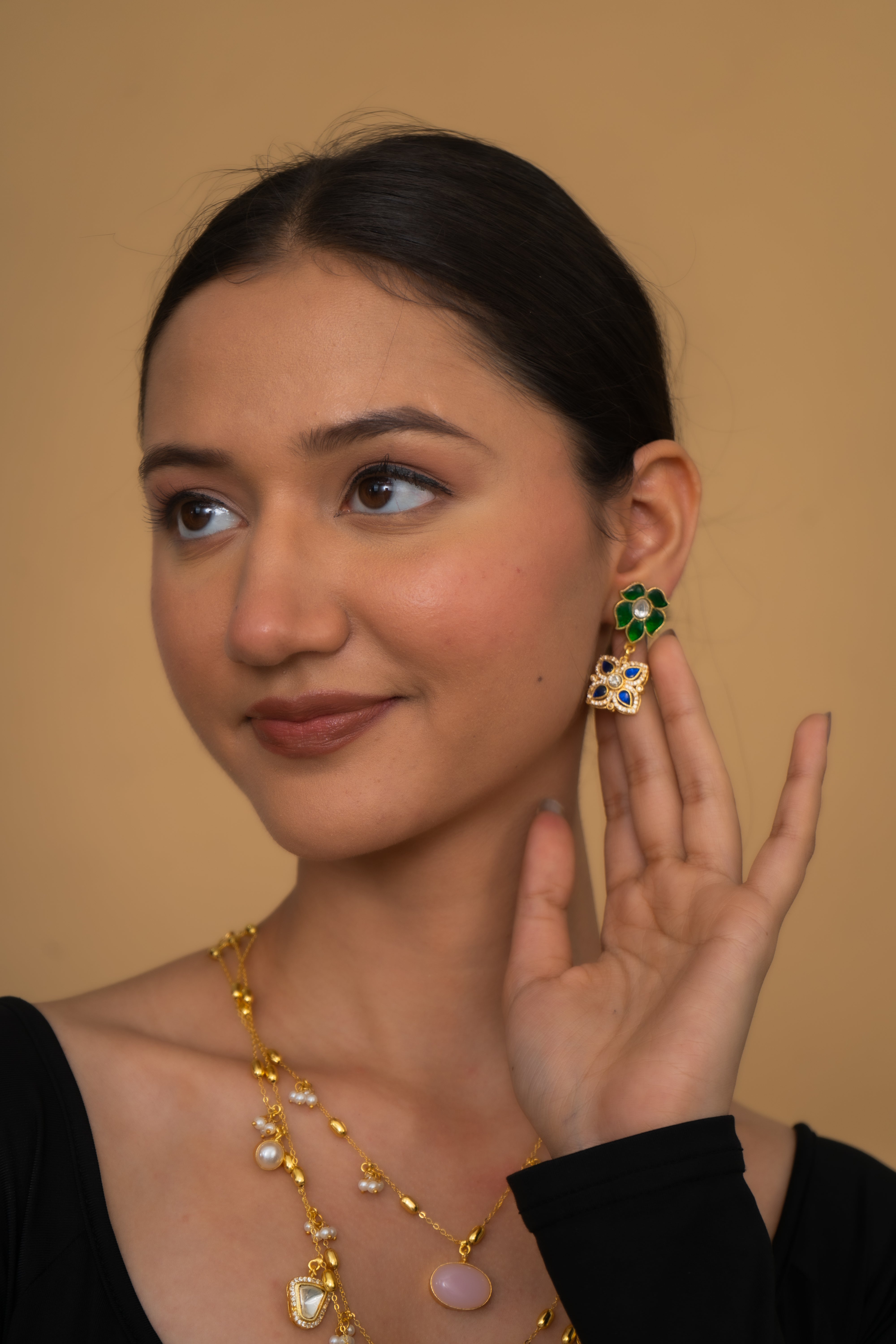 AMAZONITE AND MULTICOLOR QUARTZ NECKLACE SET