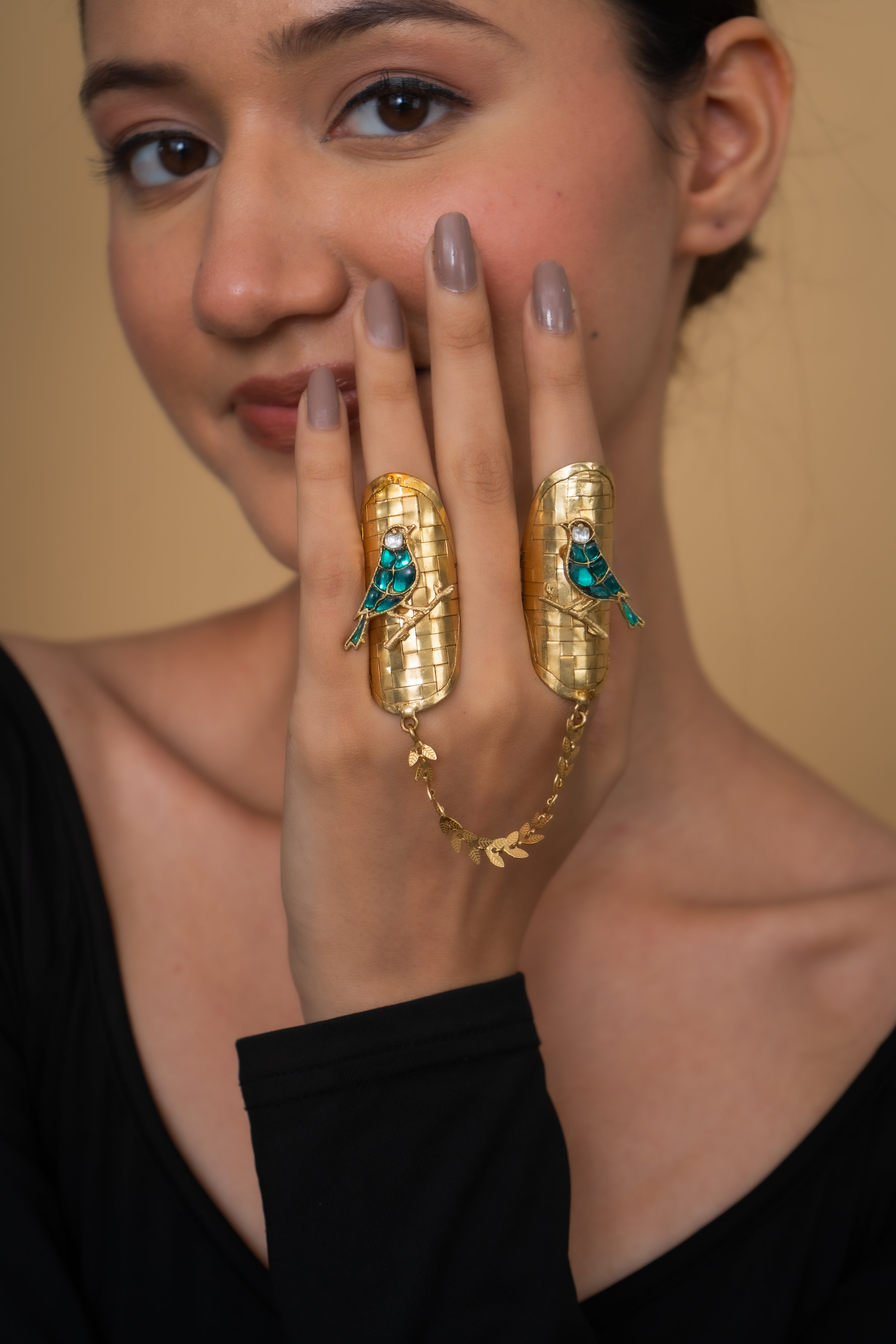 BIRD NEST DOUBLE CHAIN RING