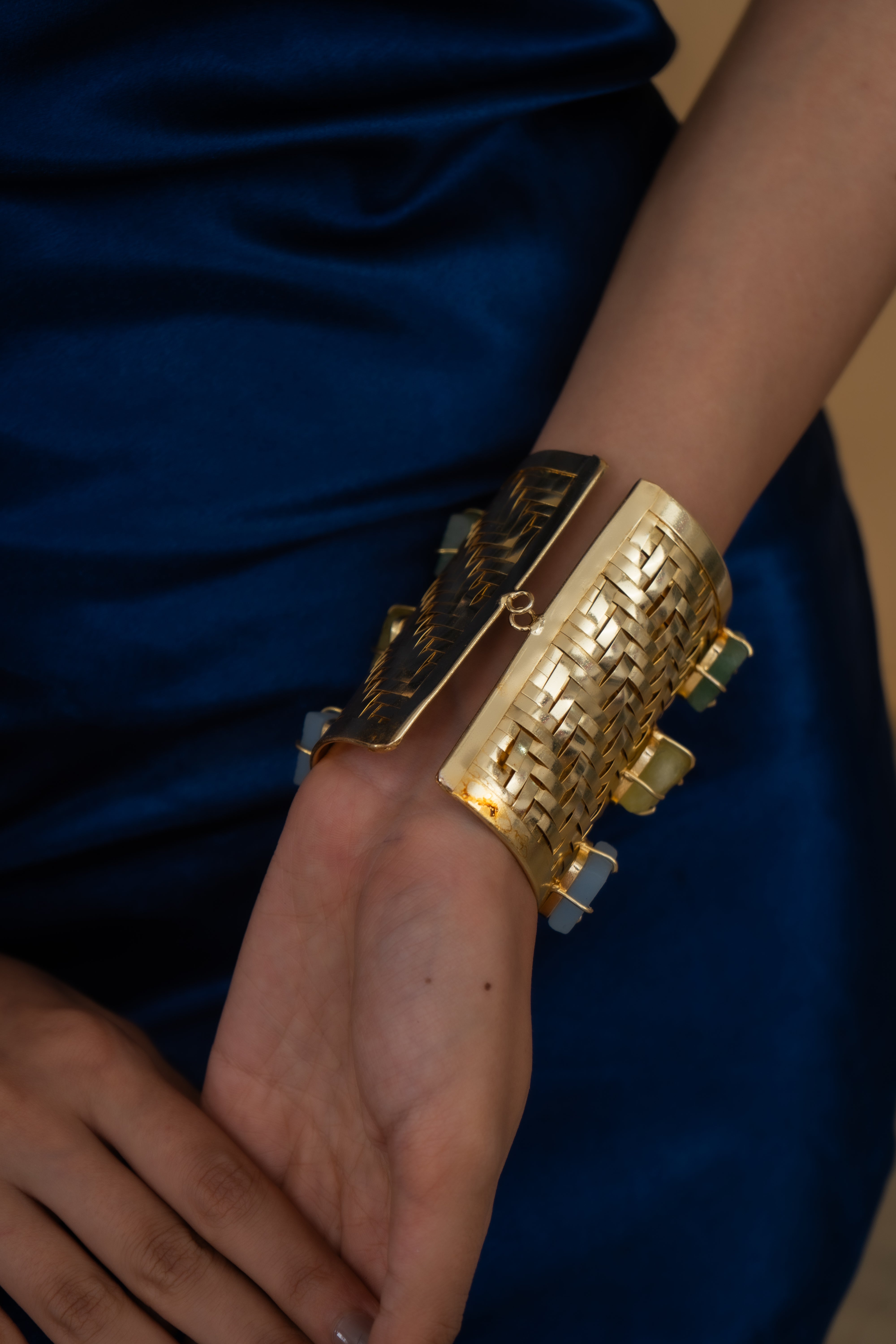 AMAZONITE GOLDDEN CUFF