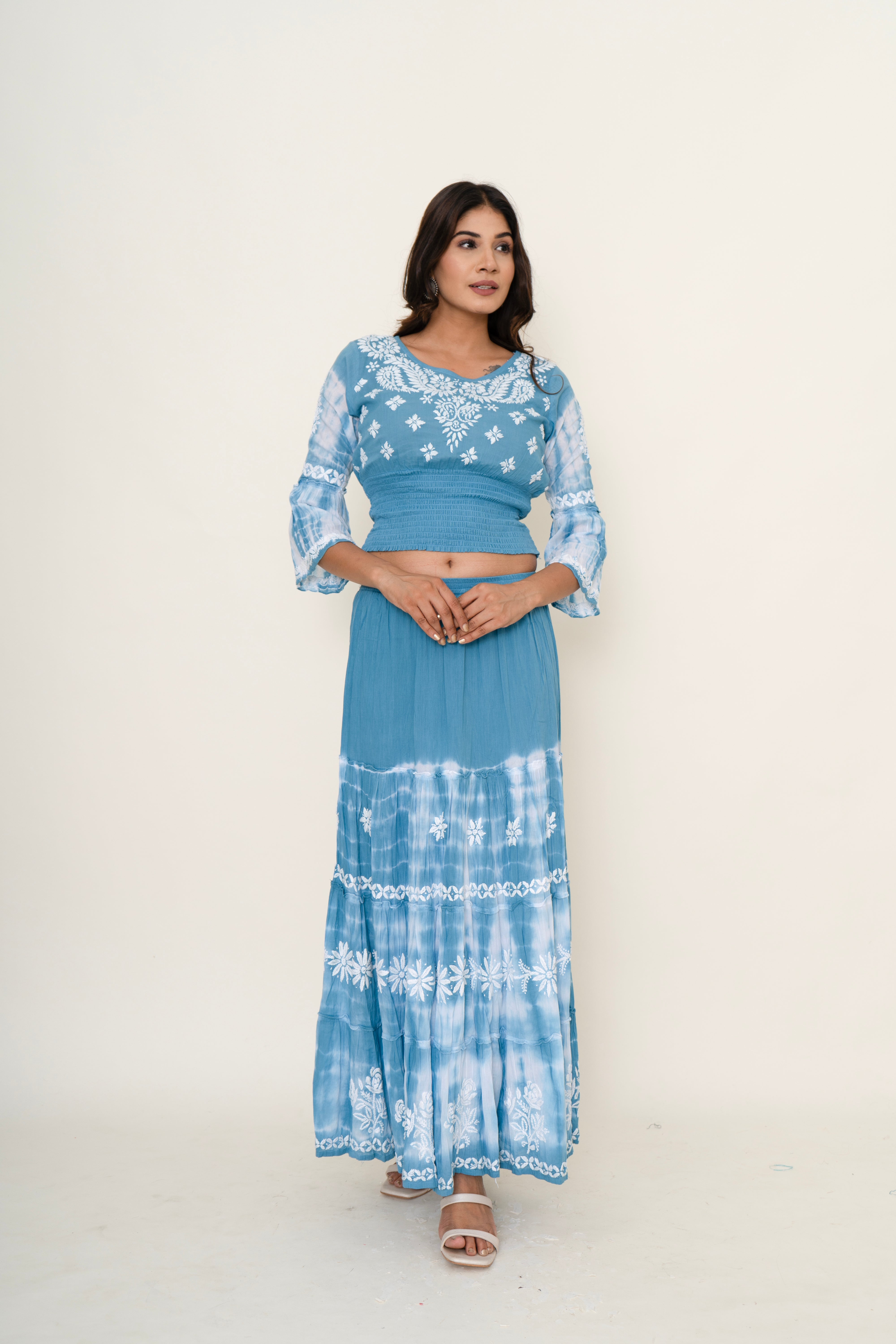 Chikankari skirt set