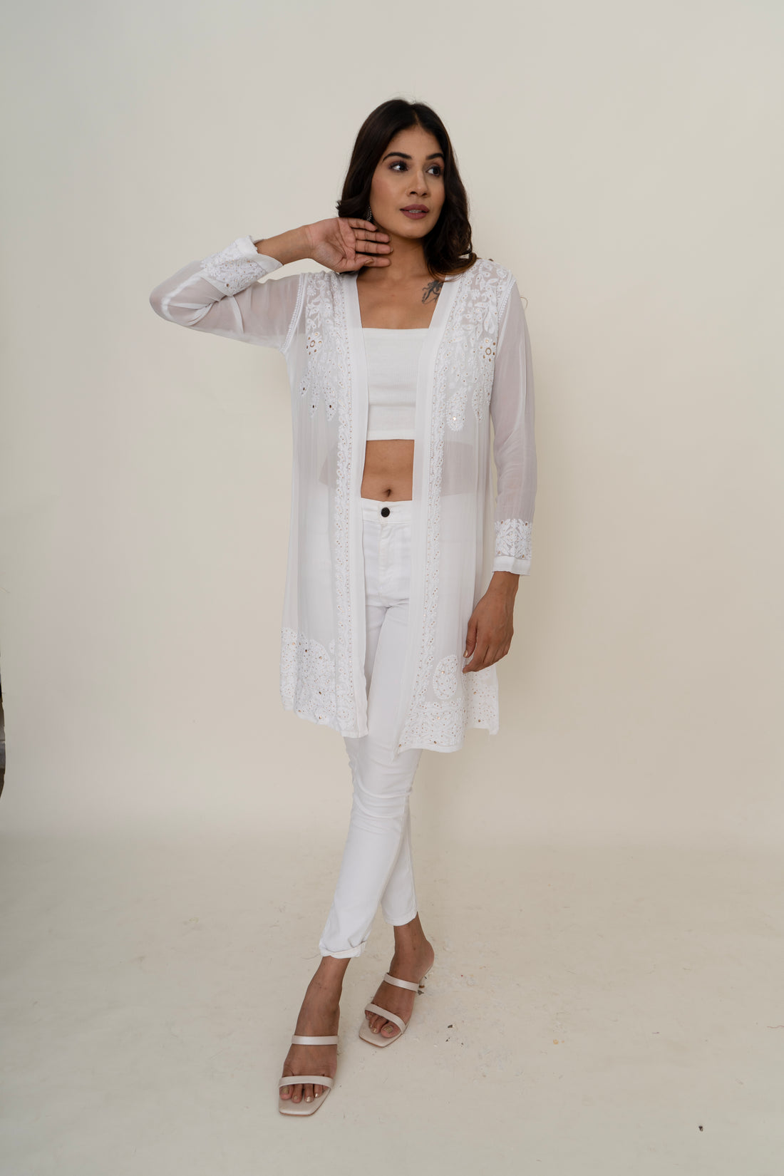 Chikankari shrug