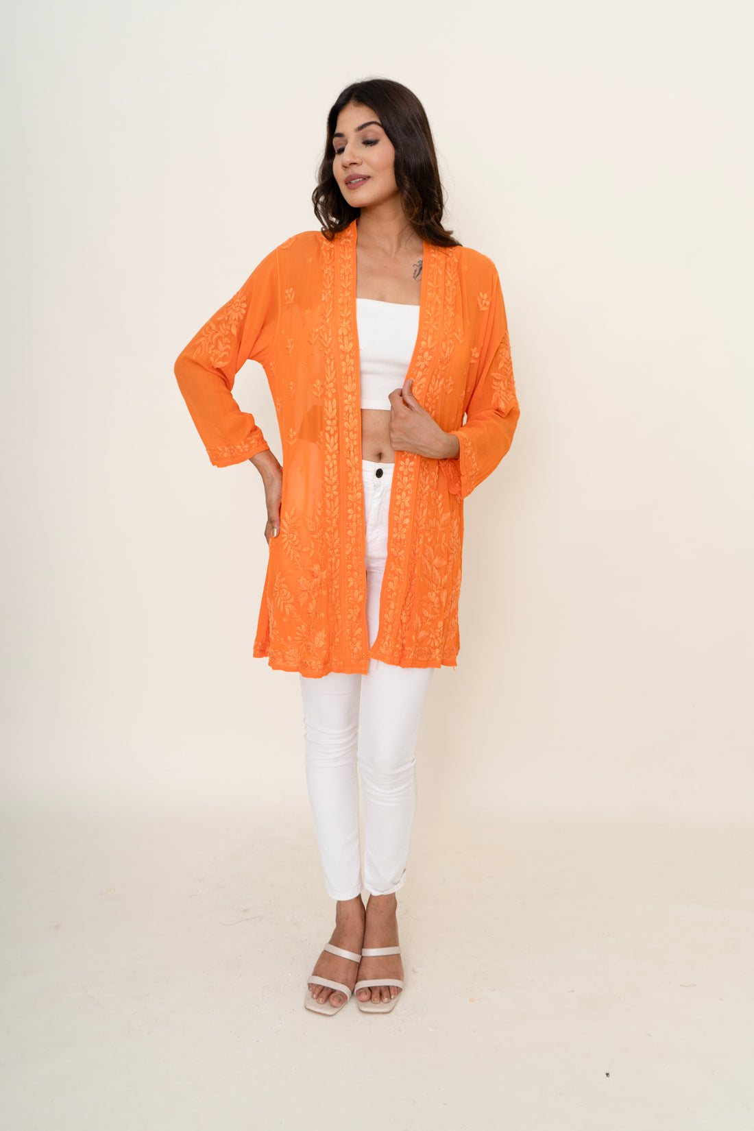 Chikankari shrug