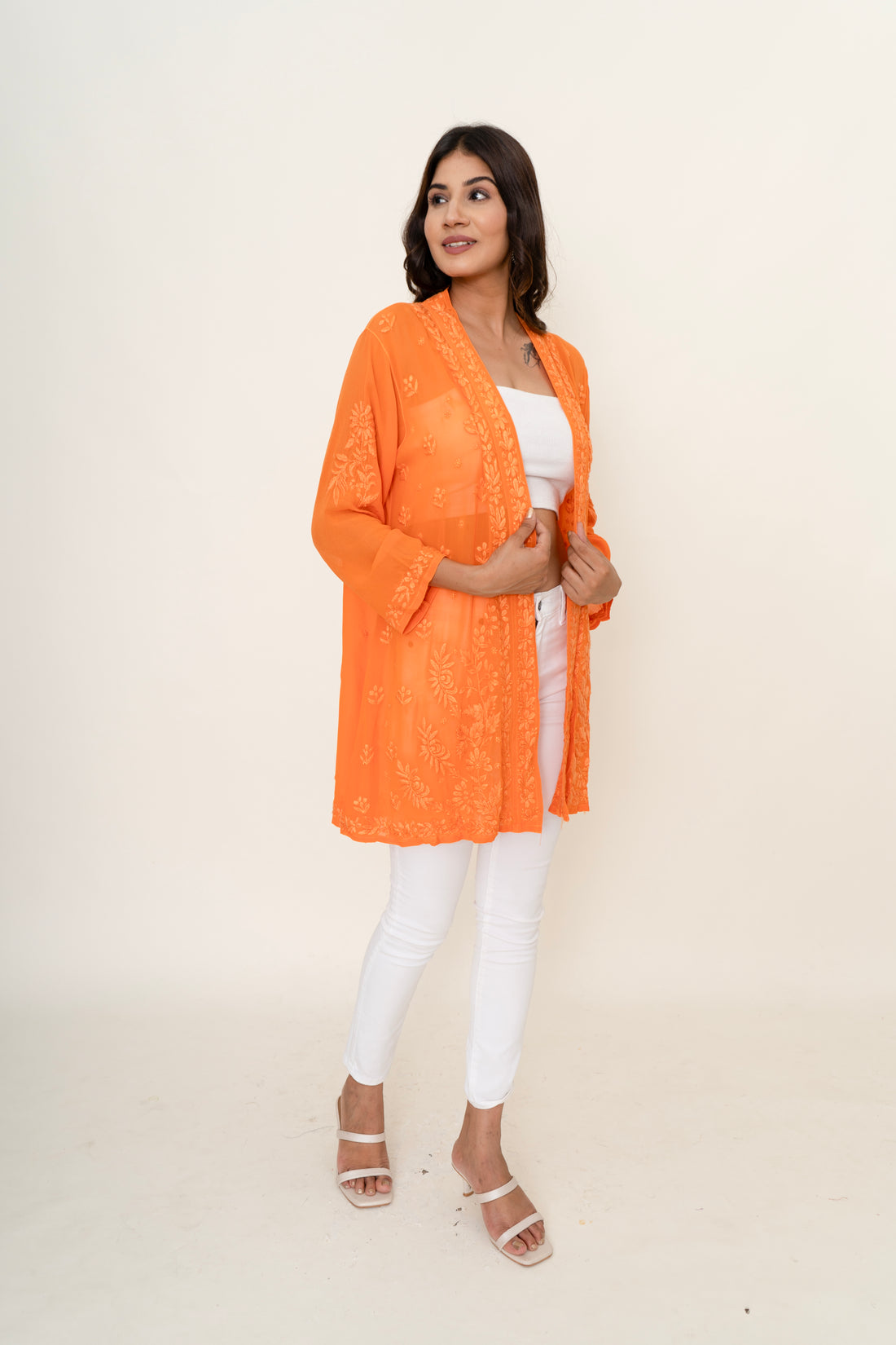 Chikankari shrug