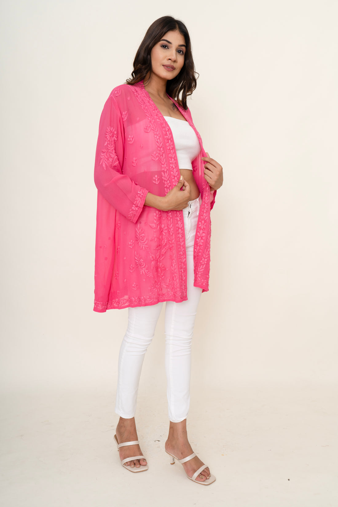 Chikankari shrug