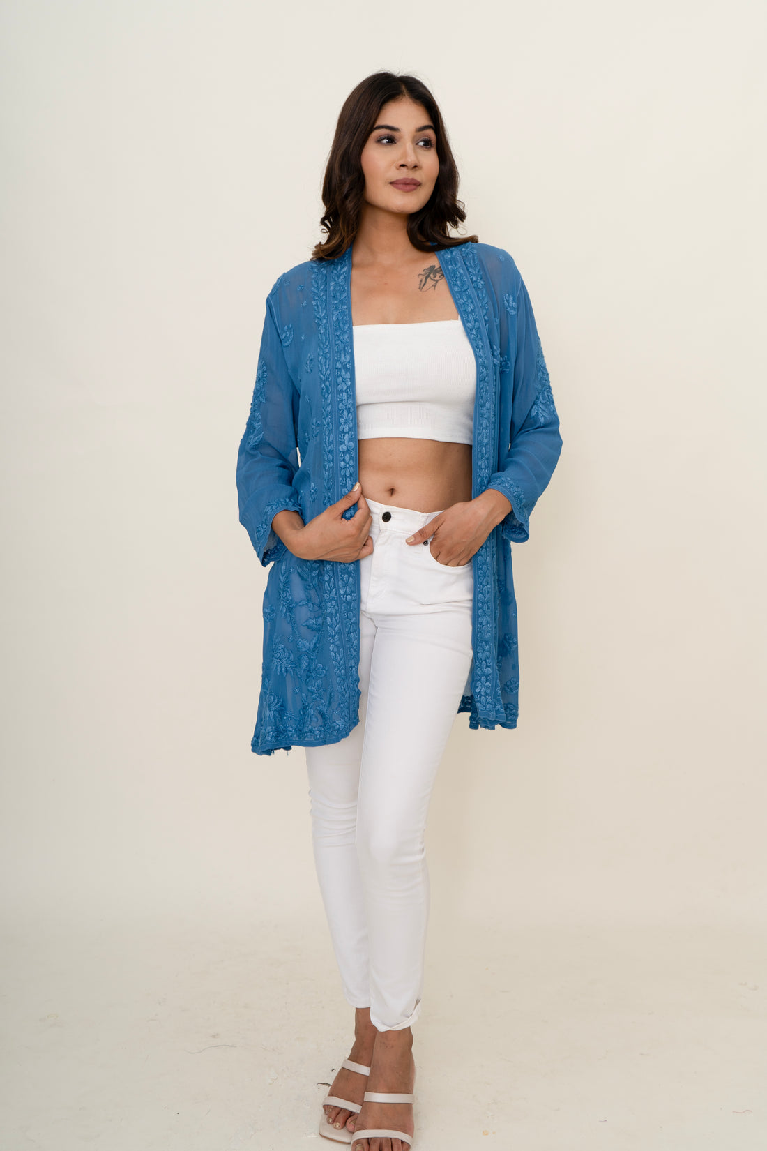 Chikankari shrug