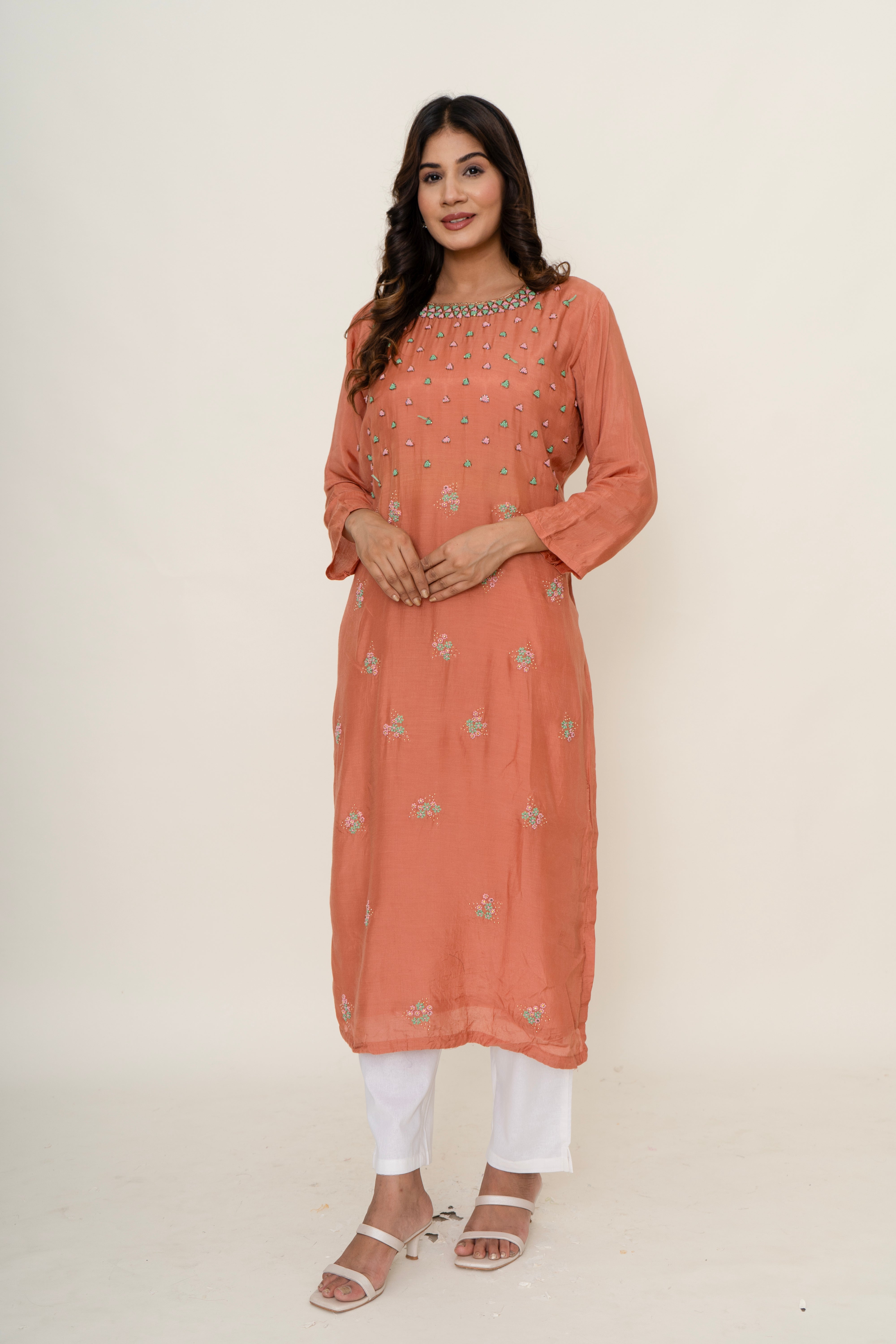 Cotton silk kurta