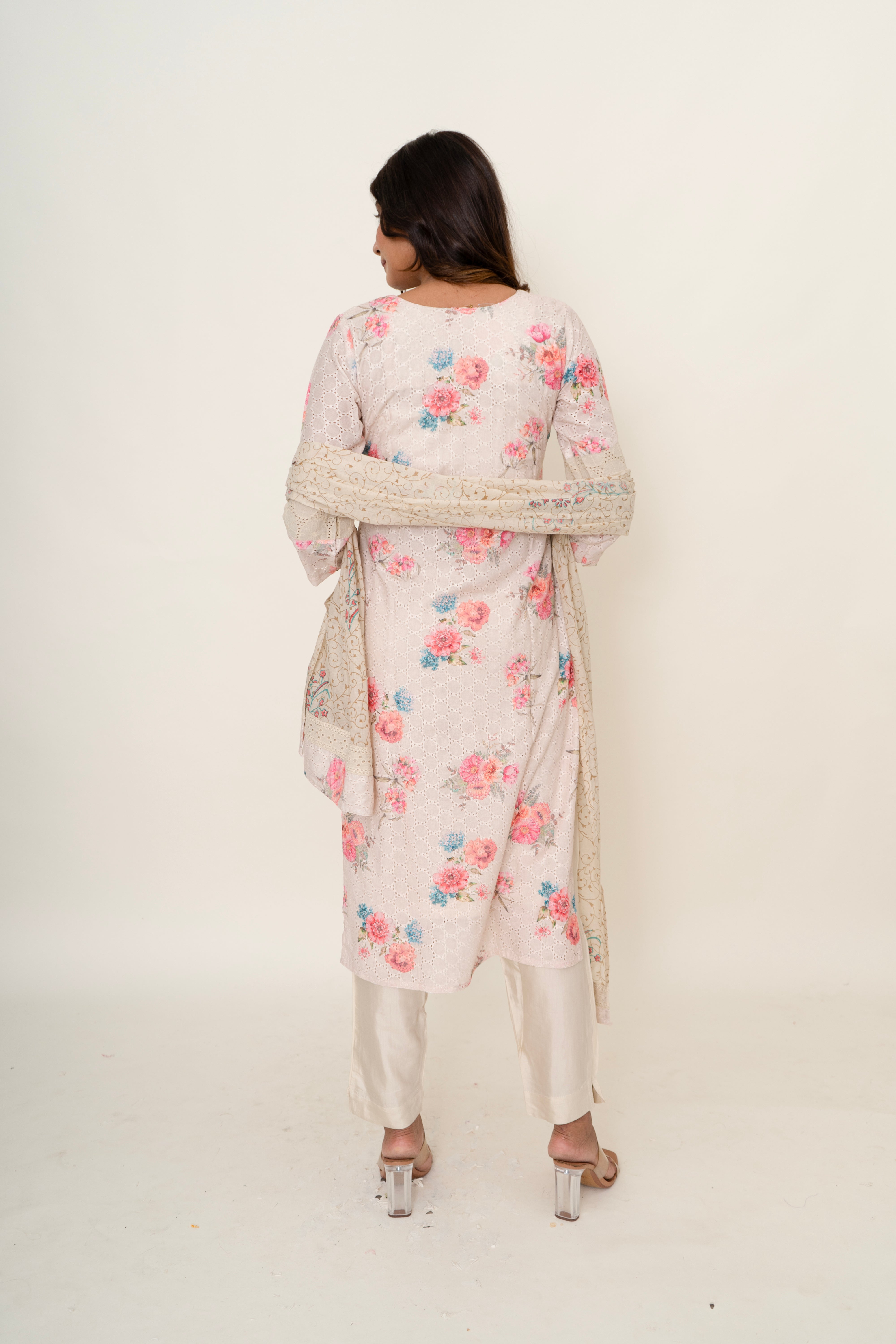 Cotton silk suit set