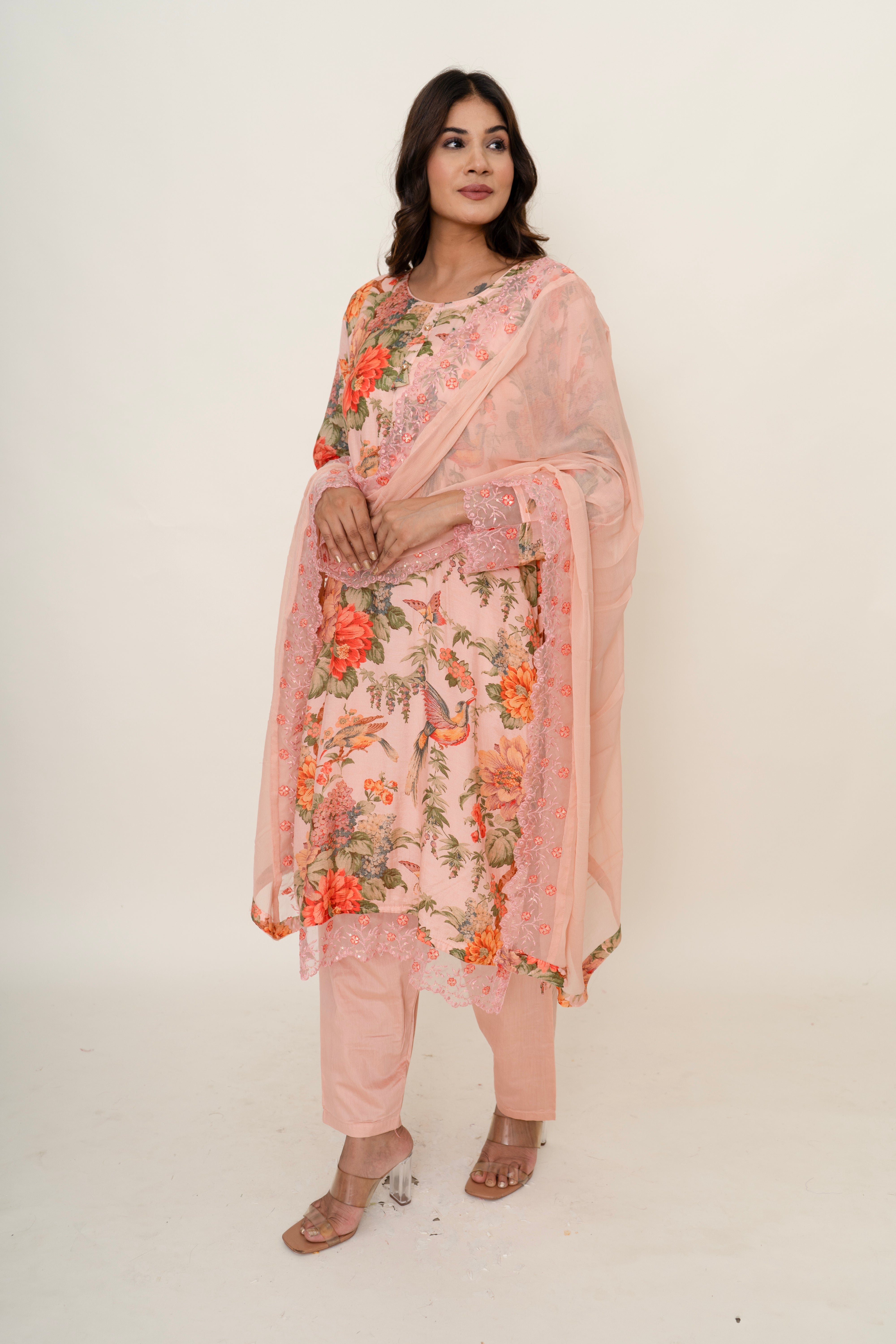 Cotton silk suit set