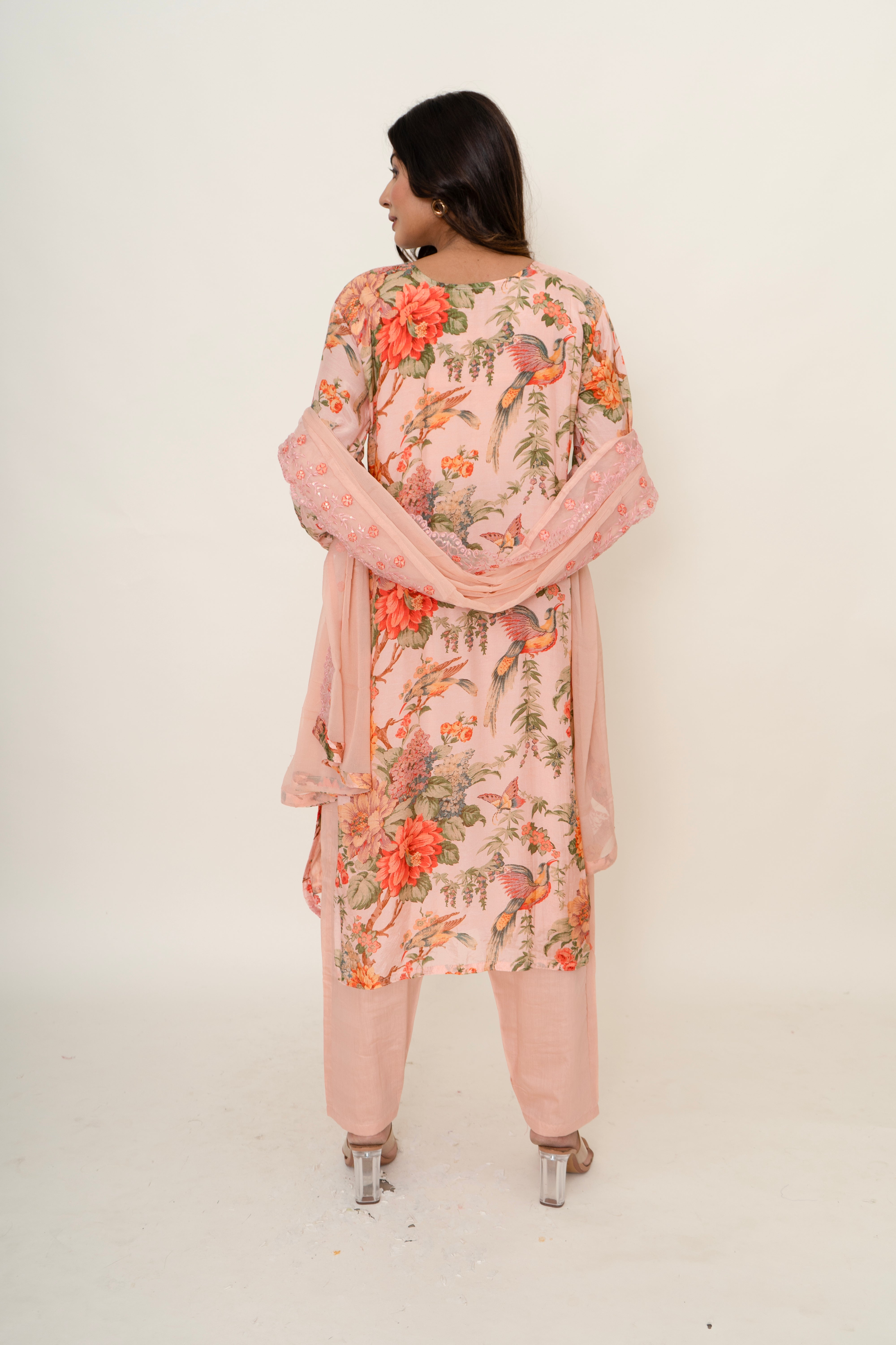 Cotton silk suit set