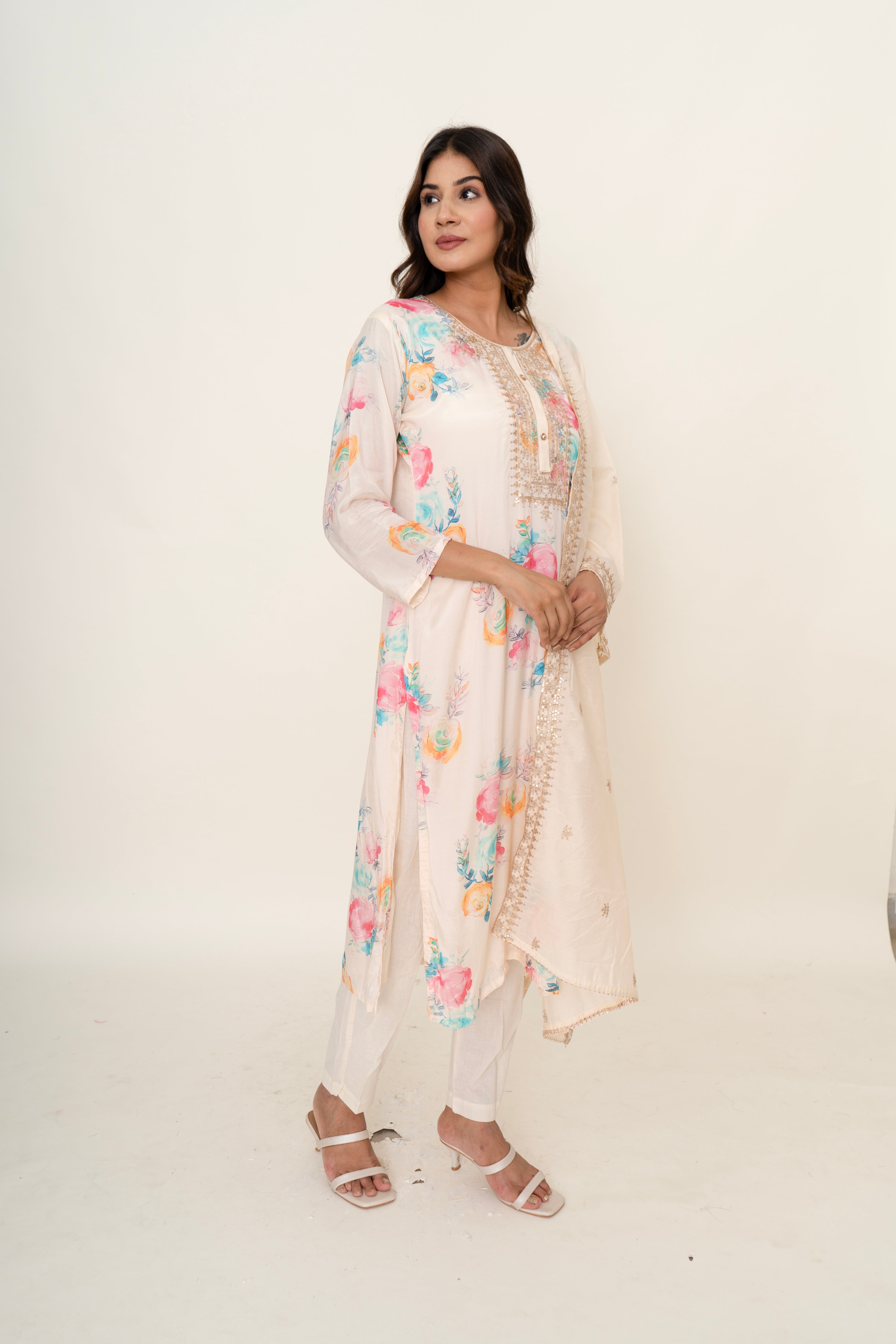 Cotton silk suit set