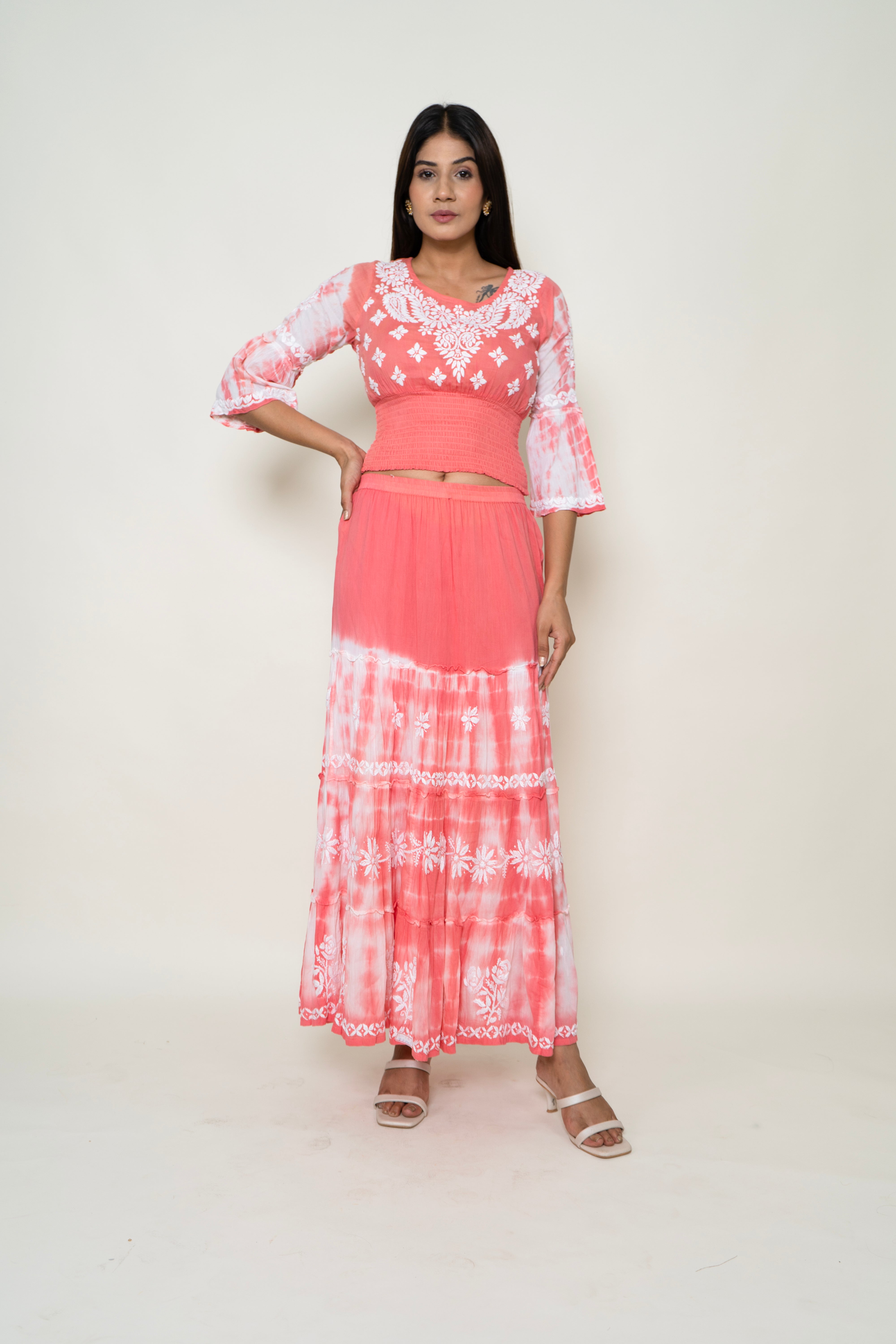 Chikankari skirt set