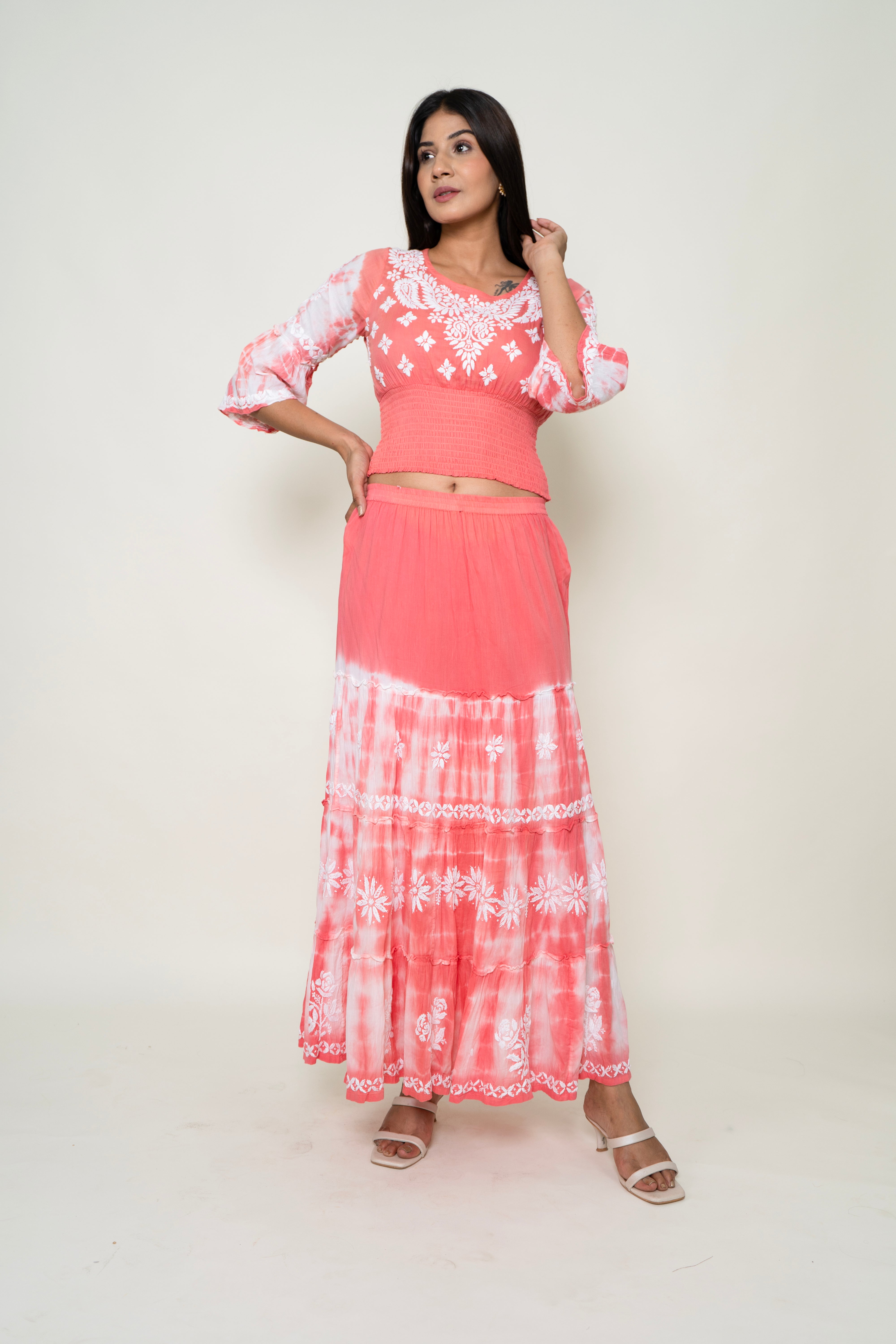 Chikankari skirt set