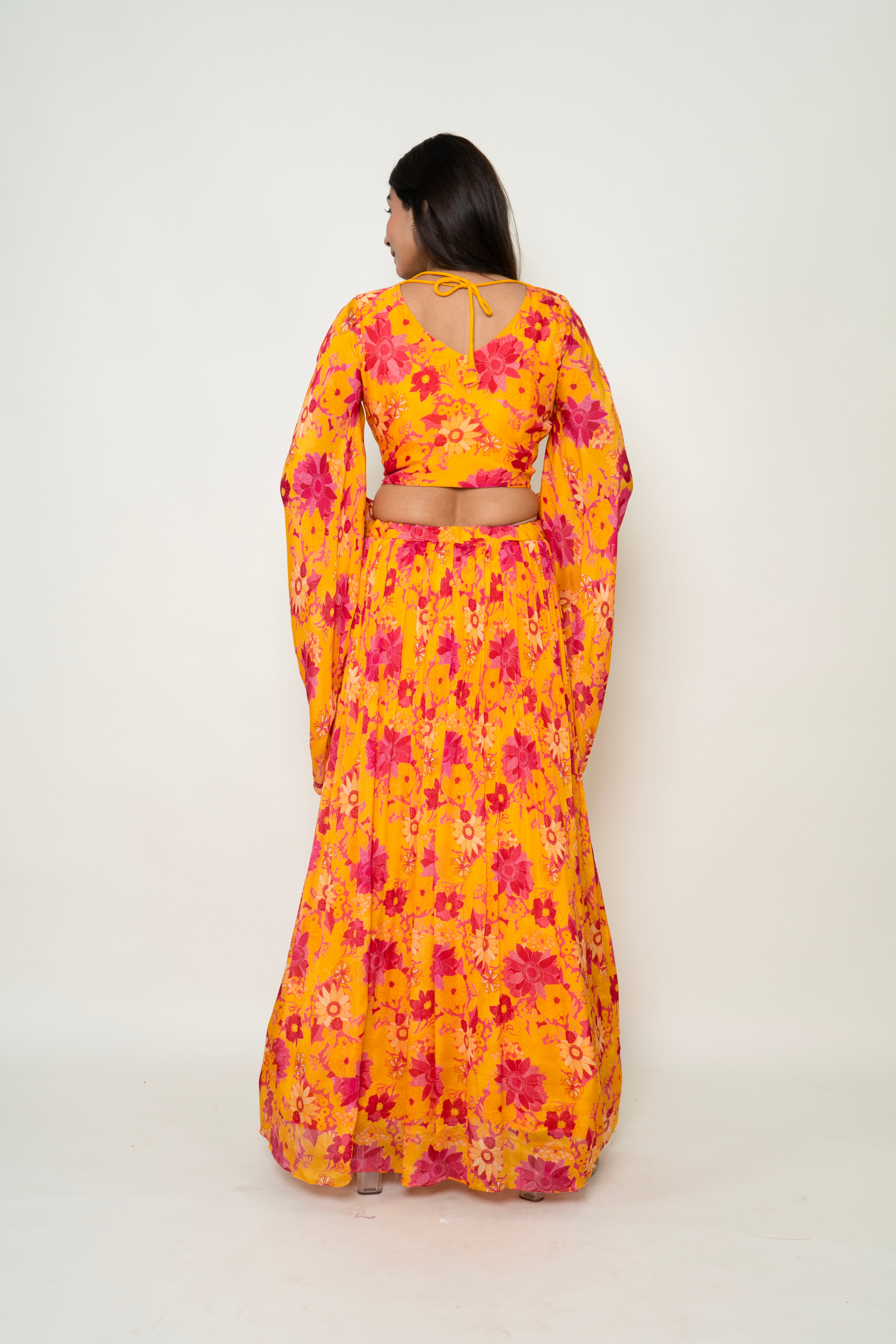 Yellow Skirt with blouse