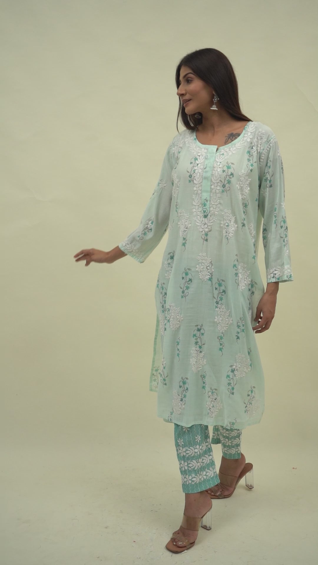 cotton chikankari co-ord set