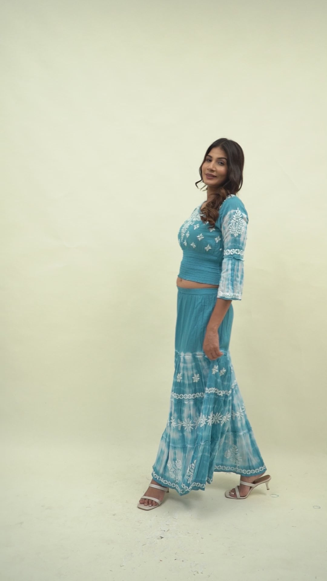 Chikankari skirt set