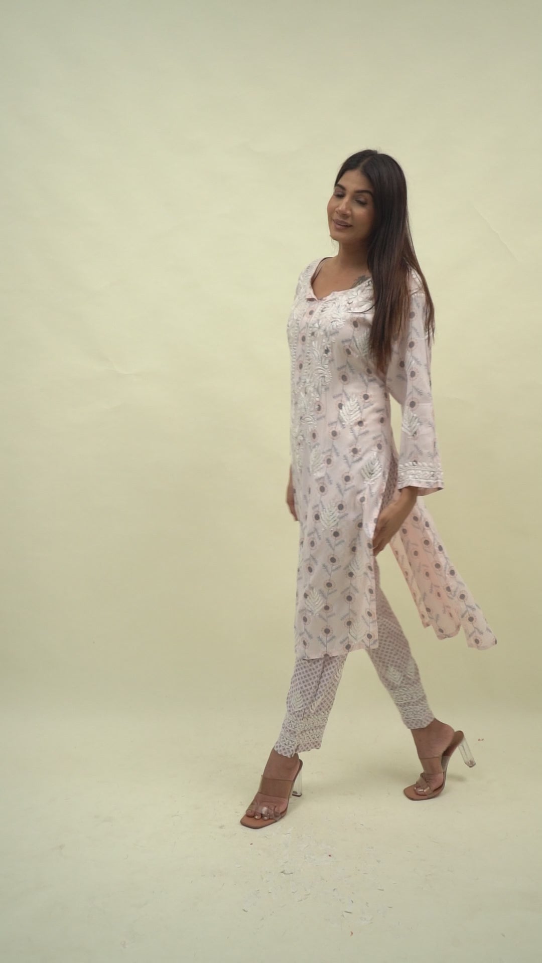 cotton chikankari co-ord set